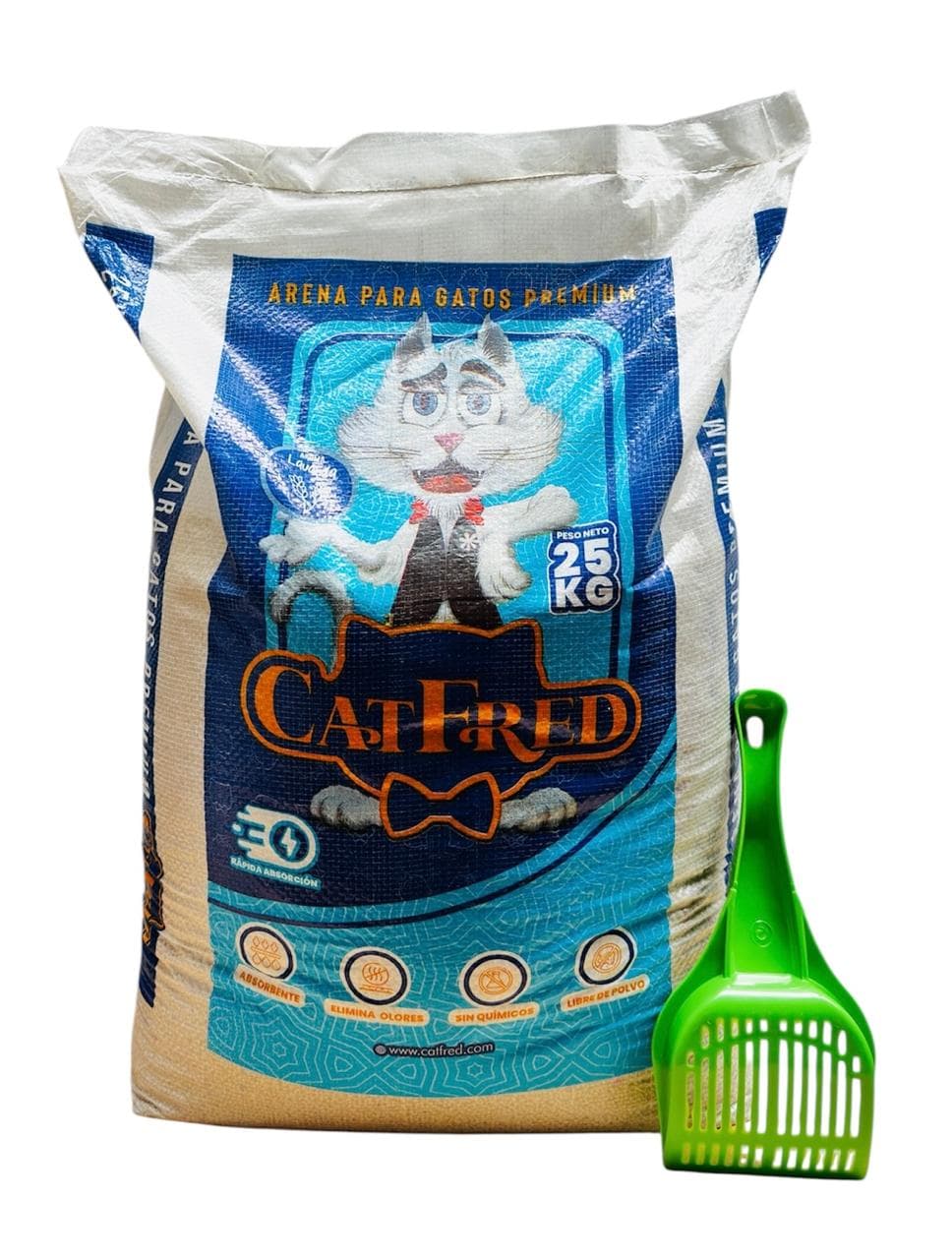 COMBO ARENA PREMIUM PARA GATOS CATFRED x 25 KG + PALA - CATFRED | Grupo Quality Pets