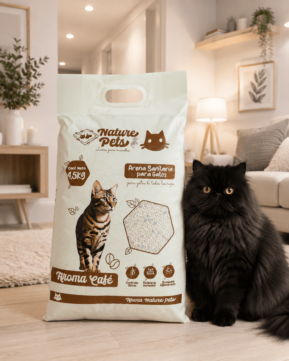 ARENA PREMIUM PARA GATOS NATURE PETS x 4.5 Kg