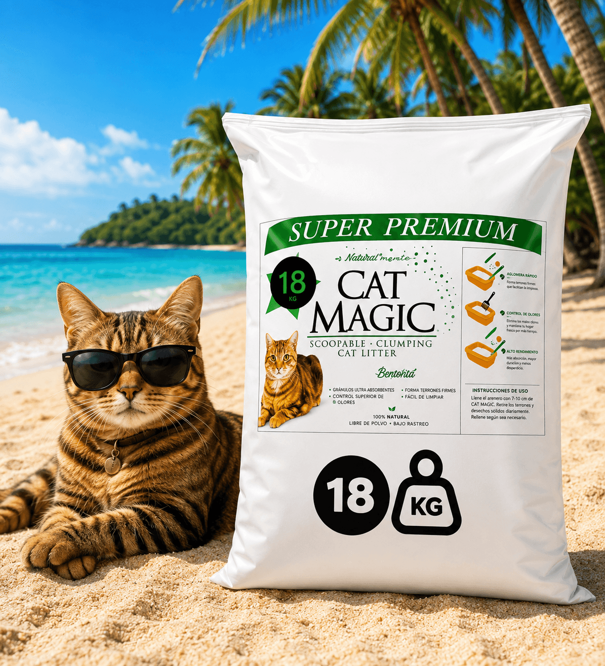 ARENA SUPER PREMIUM IMPORTADA PARA GATOS "CAT MAGIC" x 18 KG