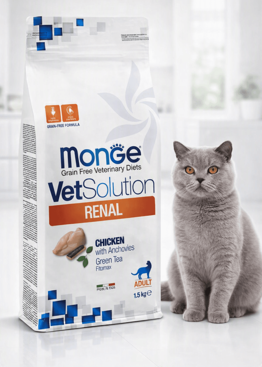 VET SOLUTION GATO MONGE RENAL x 1.5 KG - MONGE | Grupo Quality Pets