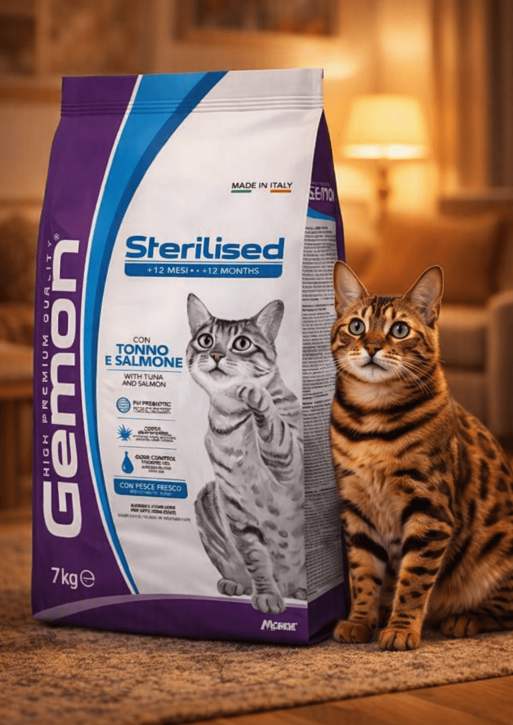GEMON STERILISED ATUN y SALMON x 7 KG - GEMON | Grupo Quality Pets